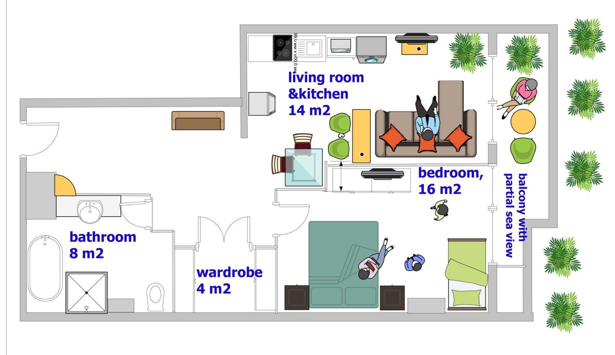 Karon Hill Family Apart 72 M2 Seaview Exteriör bild